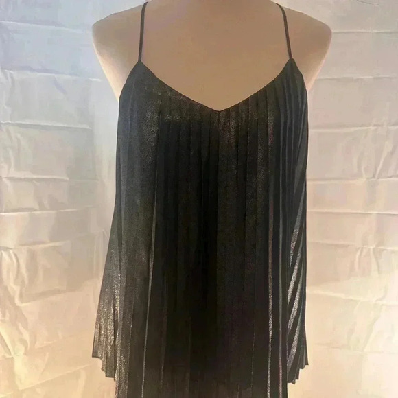 Express Black Pleated Spaghetti Strap Top - Picture 6 of 6